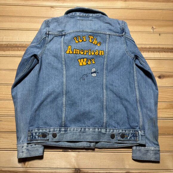 Levis Type III Mid Wash Embroidered American Way Sample Denim Jacket - Small - Picture 1 of 16